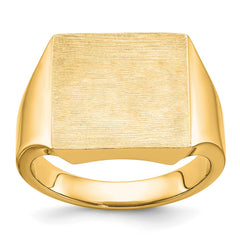 10ky 14mm square face signet ring.