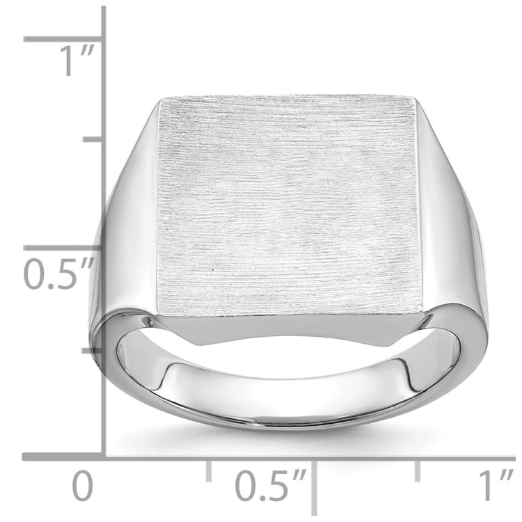 WHITE GOLD SQUARE SIGNET RING 16X16 Mounting