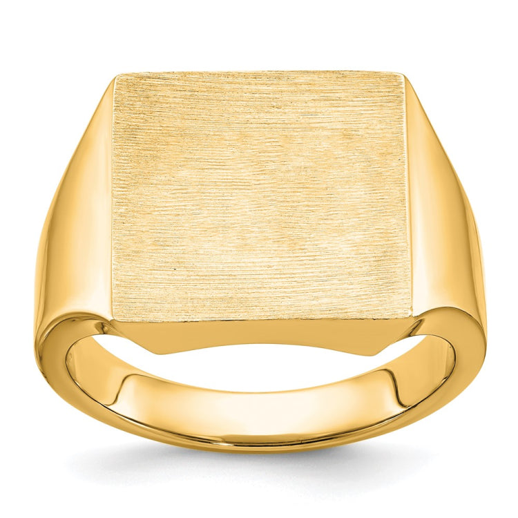 14ky 14mm square face signet ring.