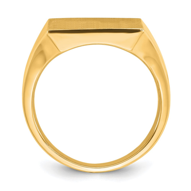 14ky 14mm square face signet ring.
