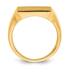 14ky 14mm square face signet ring.