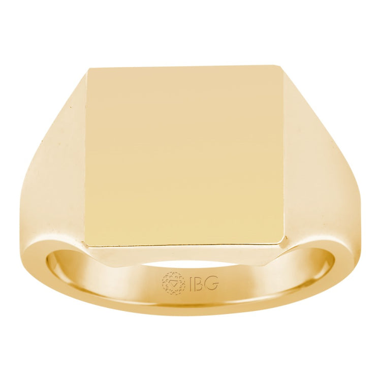 14ky 16mm square face signet ring.