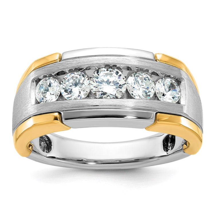 Men's White/Rose Gold Band with Satin Finish Mounting