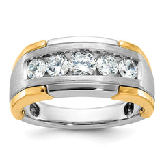 Men's White/Rose Gold Band with Satin Finish Mounting