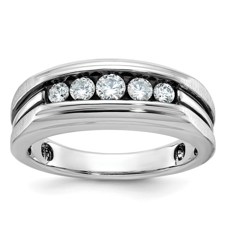 Men's WG Band with Black Rhodium accent and satin finish Mounting