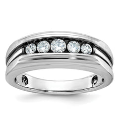 Men's WG Band with Black Rhodium accent and satin finish Mounting