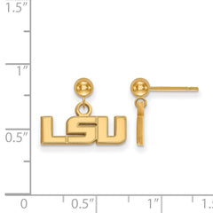 14k Gold LogoArt Louisiana State University L-S-U Dangle Ball Post Earrings