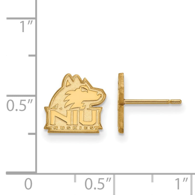 14k Gold LogoArt Northern Illinois University N-I-U Huskies Extra Small Post Earrings