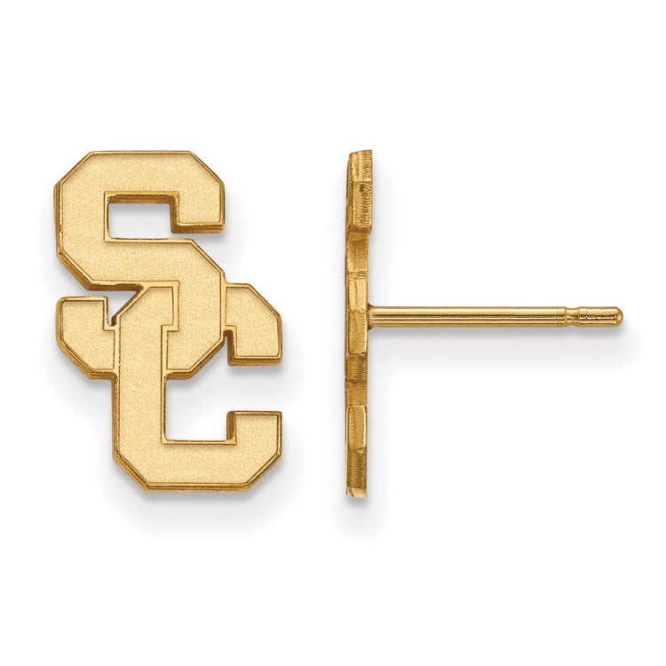 14k Gold University of Southern California S-C Small Post Earrings