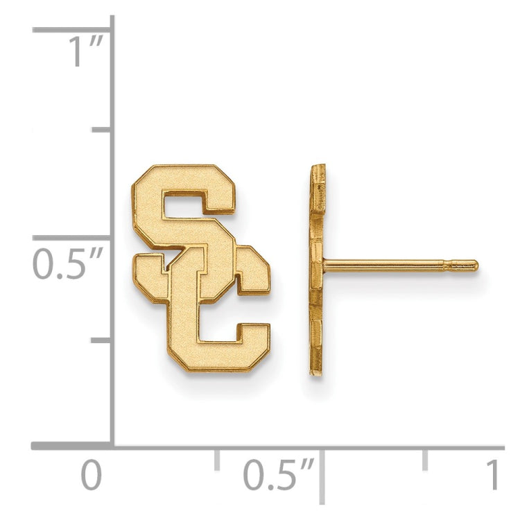 14k Gold University of Southern California S-C Small Post Earrings