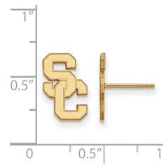 14k Gold University of Southern California S-C Small Post Earrings