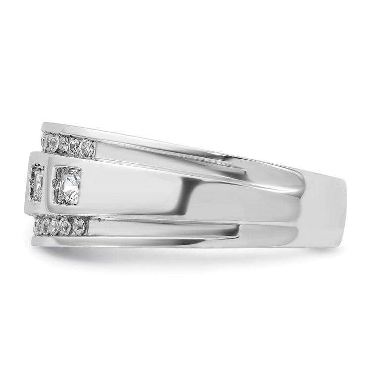 IBGoodman 14k Men's Polished and Grooved Square 5-Stone Ring Mounting