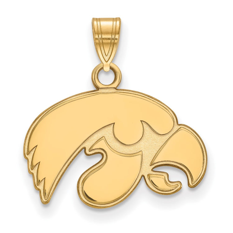 10k Gold LogoArt University of Iowa Hawk Small Pendant
