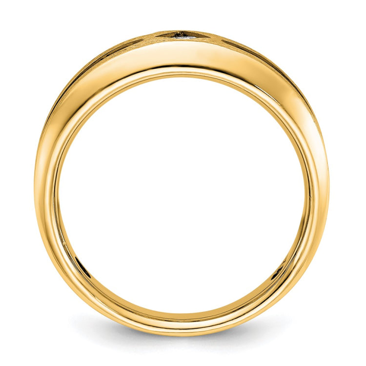 Men's WG Ring with Satin Finish and Black Rhodium Accent Mounting