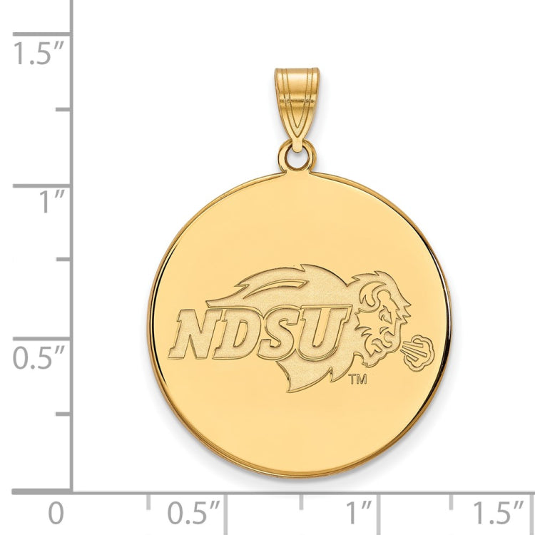 10k Gold LogoArt North Dakota State University Extra Large Disc Pendant