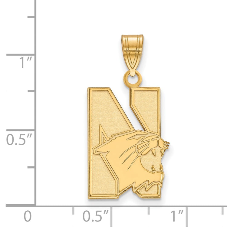 10k Gold LogoArt Northwestern University Large Pendant