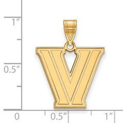 10k Gold LogoArt Villanova University Letter V Medium Pendant