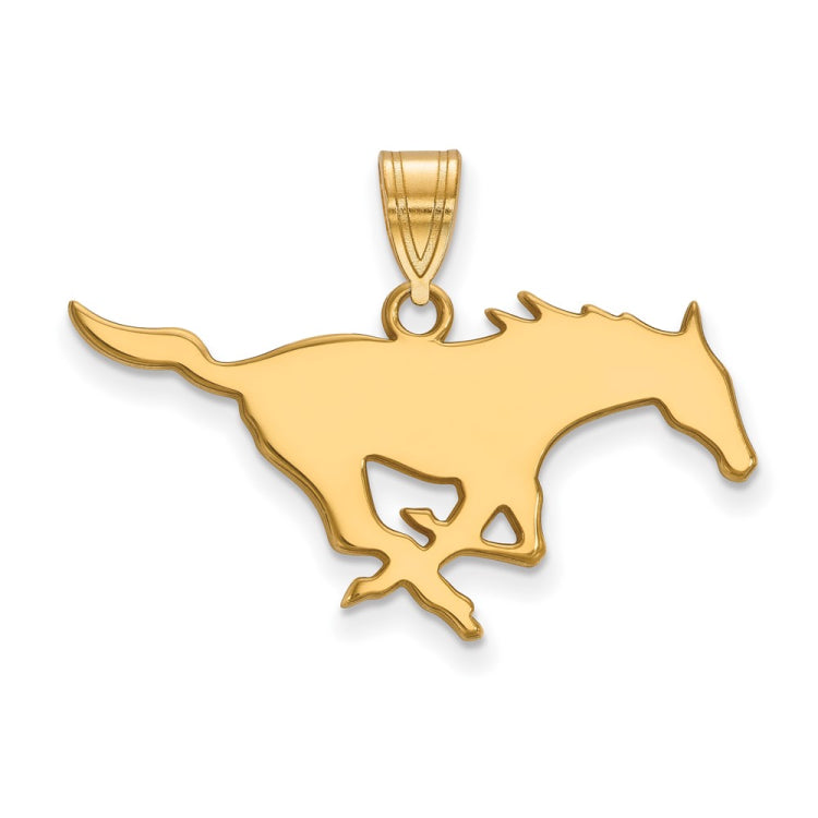 14k Gold LogoArt Southern Methodist University Mustang Large Pendant