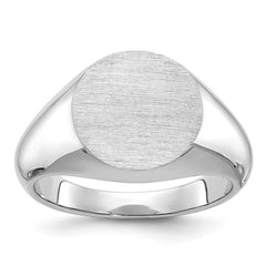 WHITE GOLD ROUND SIGNET RING 14mm Mounting