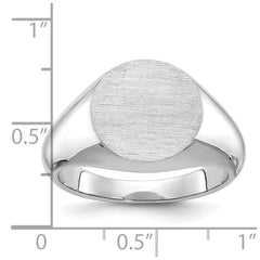 WHITE GOLD ROUND SIGNET RING 14mm Mounting