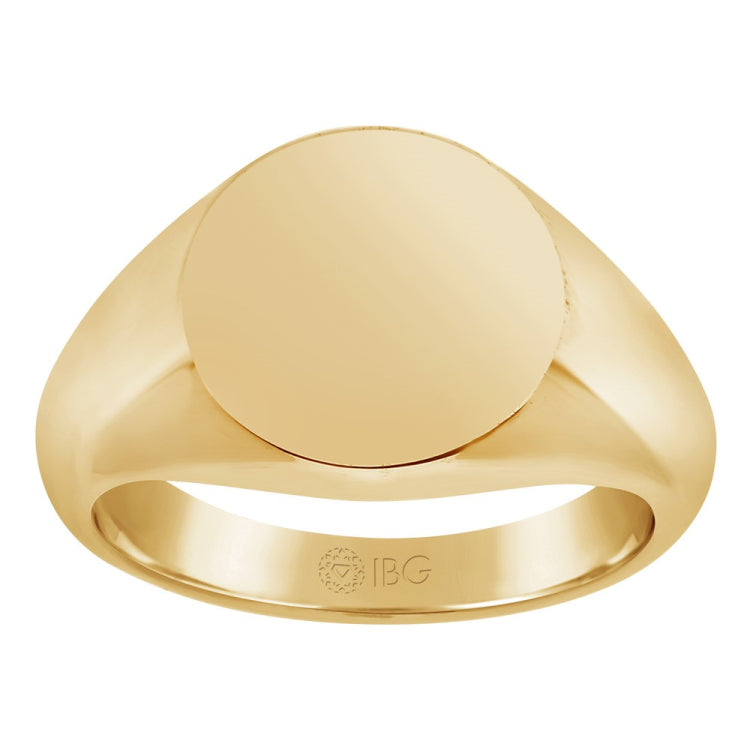 14ky 14mm round face signet ring raw casting.