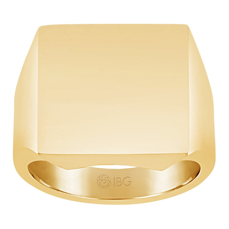 14ky 20mm square face signet ring.