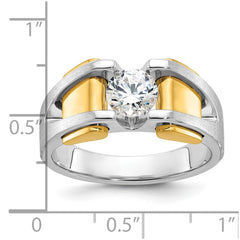 Men's TT Diamond Solitaire Ring with Satin Finish Accent *RAW CASTING*