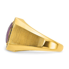 GTS YG DIA/CREATED RUBY DOUBLET RING