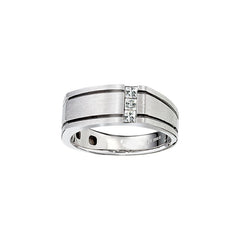 10k Men's White Gold Princess Cut Diamond Band