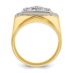 10k Two-tone IBGoodman Men's Polished and Satin Cluster Ring Mounting