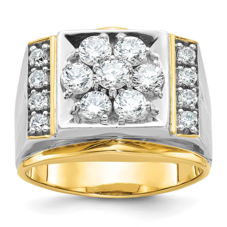 Men's TT 1.50ct tw Diamond Cluster with Satin Finish  (j-back) Mounting