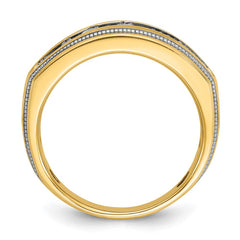 IBGoodman 14k with White Rhodium Men's Polished and Milgrain 1 Carat BB Quality Diamond Ring