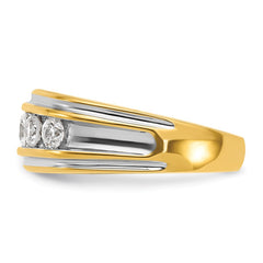 14k IBGoodman Men's Diamond with White Rhodium Complete Ring