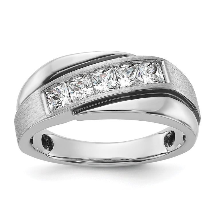 14k WG w/ Black RH IBGoodman Men's Polish/Brushed Complete Lab Grown Diamon