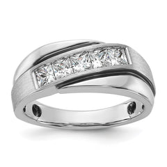 14k WG w/ Black RH IBGoodman Men's Polish/Brushed Complete Lab Grown Diamon