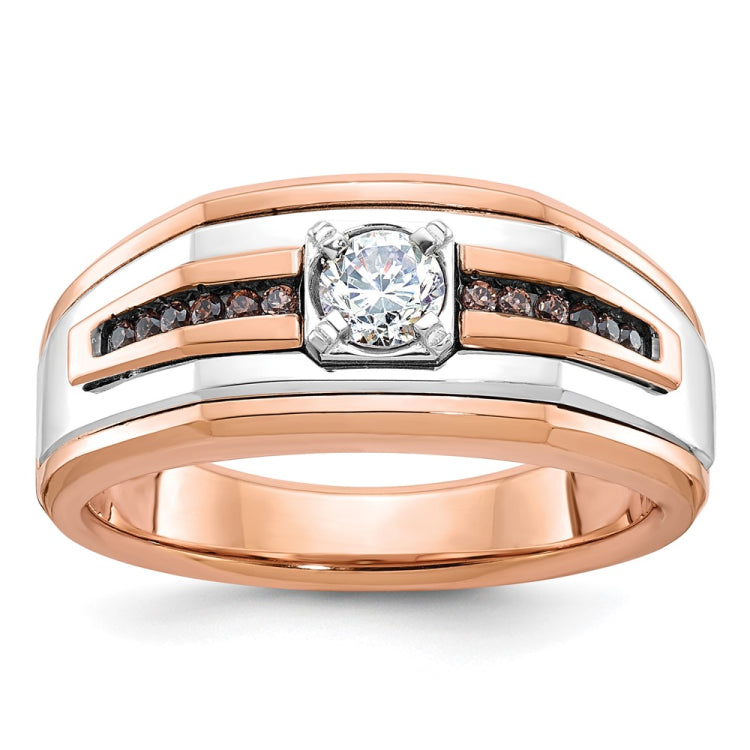 Men's White/Rose Gold Solitaire Ring Mounting
