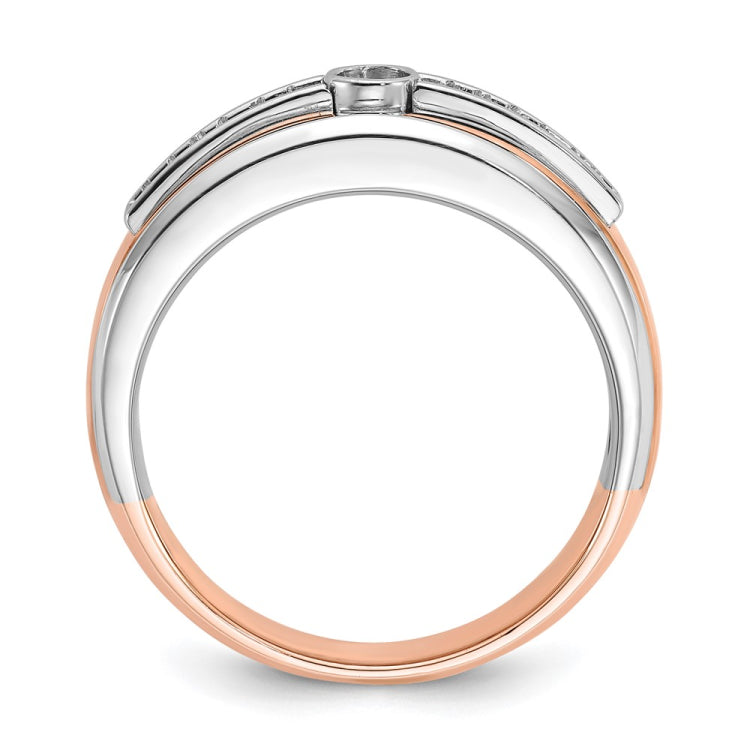 Men's Rose/WG Band with All Bright Finish Mounting