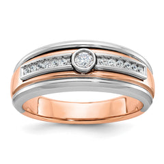 Men's Rose/WG Band with All Bright Finish Mounting