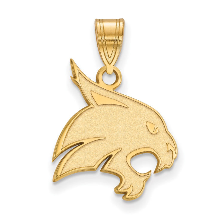 14k Gold LogoArt Texas State University Bobcat Large Pendant