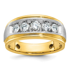 Men's Two-tone Wedding Band with Soft Satin Finish Mounting