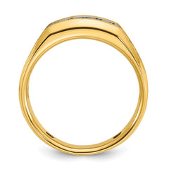 Men's YG Wedding Band with Soft Satin and Black Rhodium Finish Mounting