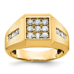 Men's WG Cluster Ring with Satin Finish Sides Mounting