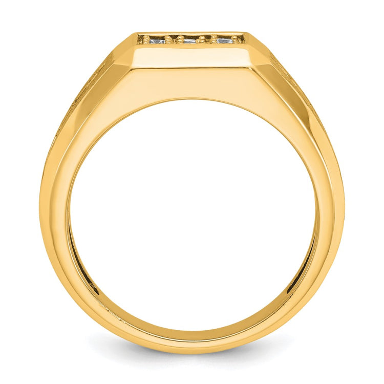 Men's WG Cluster Ring with Satin Finish Sides Mounting