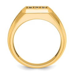 Men's WG Cluster Ring with Satin Finish Sides Mounting