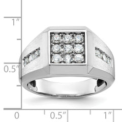 Men's WG Cluster Ring with Satin Finish Sides Mounting