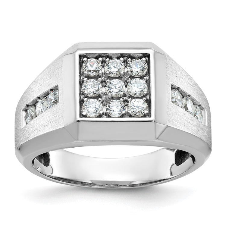 Men's WG Cluster Ring with Satin Finish Sides Mounting