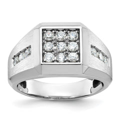 Men's WG Cluster Ring with Satin Finish Sides Mounting