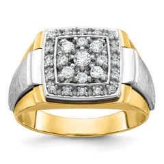 Men's TT Cluster Ring with Soft Satin Finish Mounting