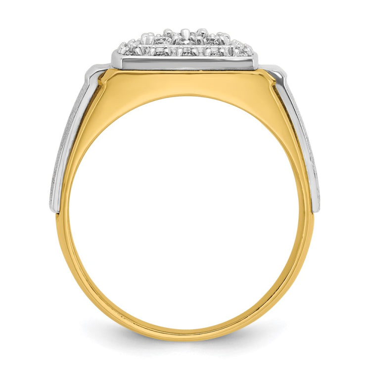 Men's TT Cluster Ring with Soft Satin Finish Mounting