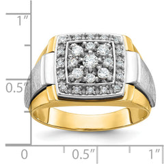 Men's TT Cluster Ring with Soft Satin Finish Mounting
